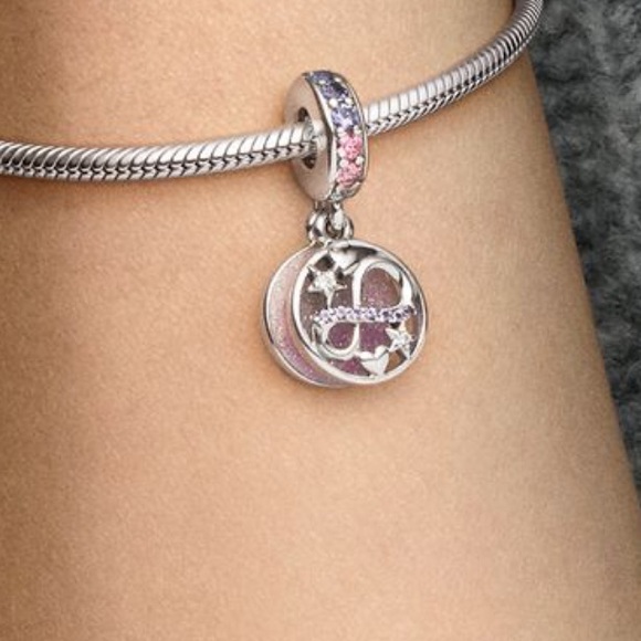 💜Glittering Infinity Hearts & Stars Dangle Charm💜Fits All Pandora Bracelets💜 - Picture 4 of 8